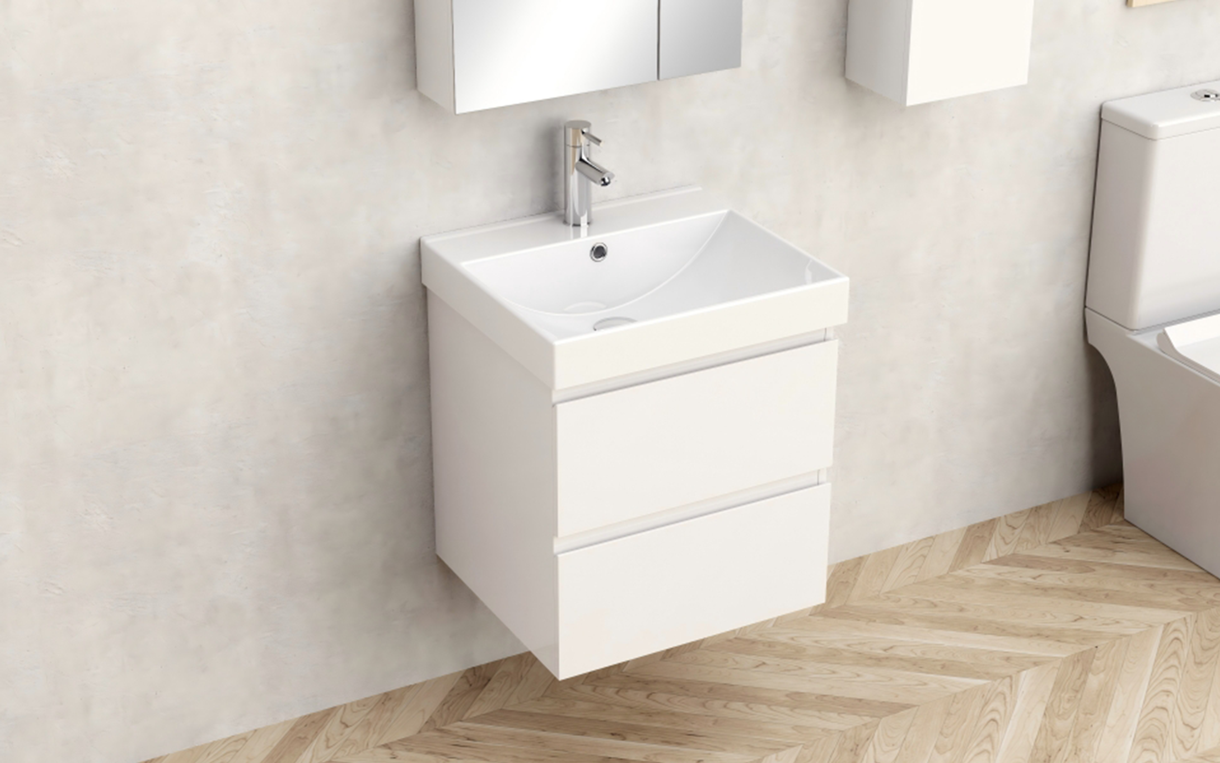 Dulap PVC pentru baie cu chiuveta ICP6038-50, alb  1